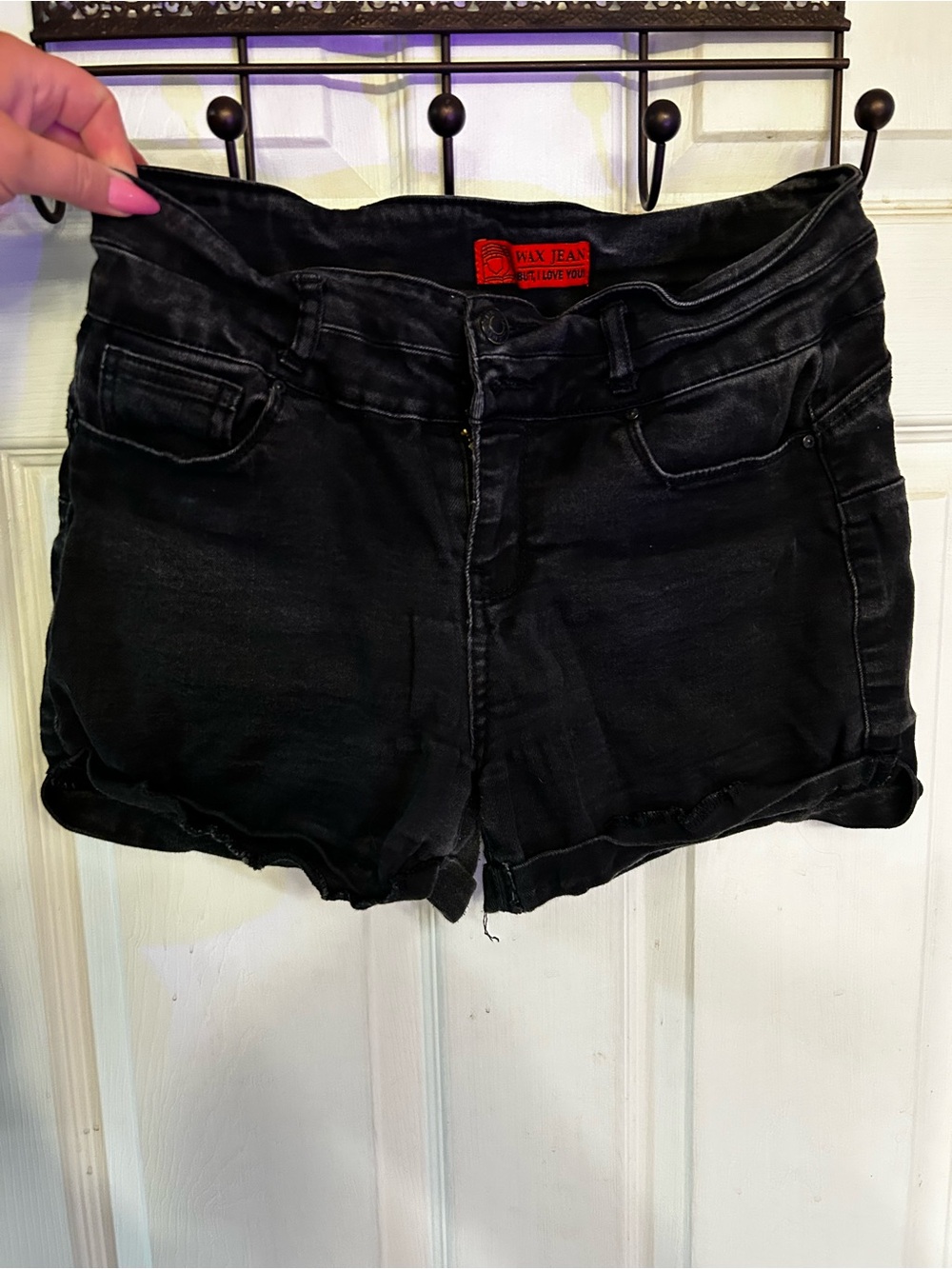 Wax Jean Black Denim Women’s Shorts